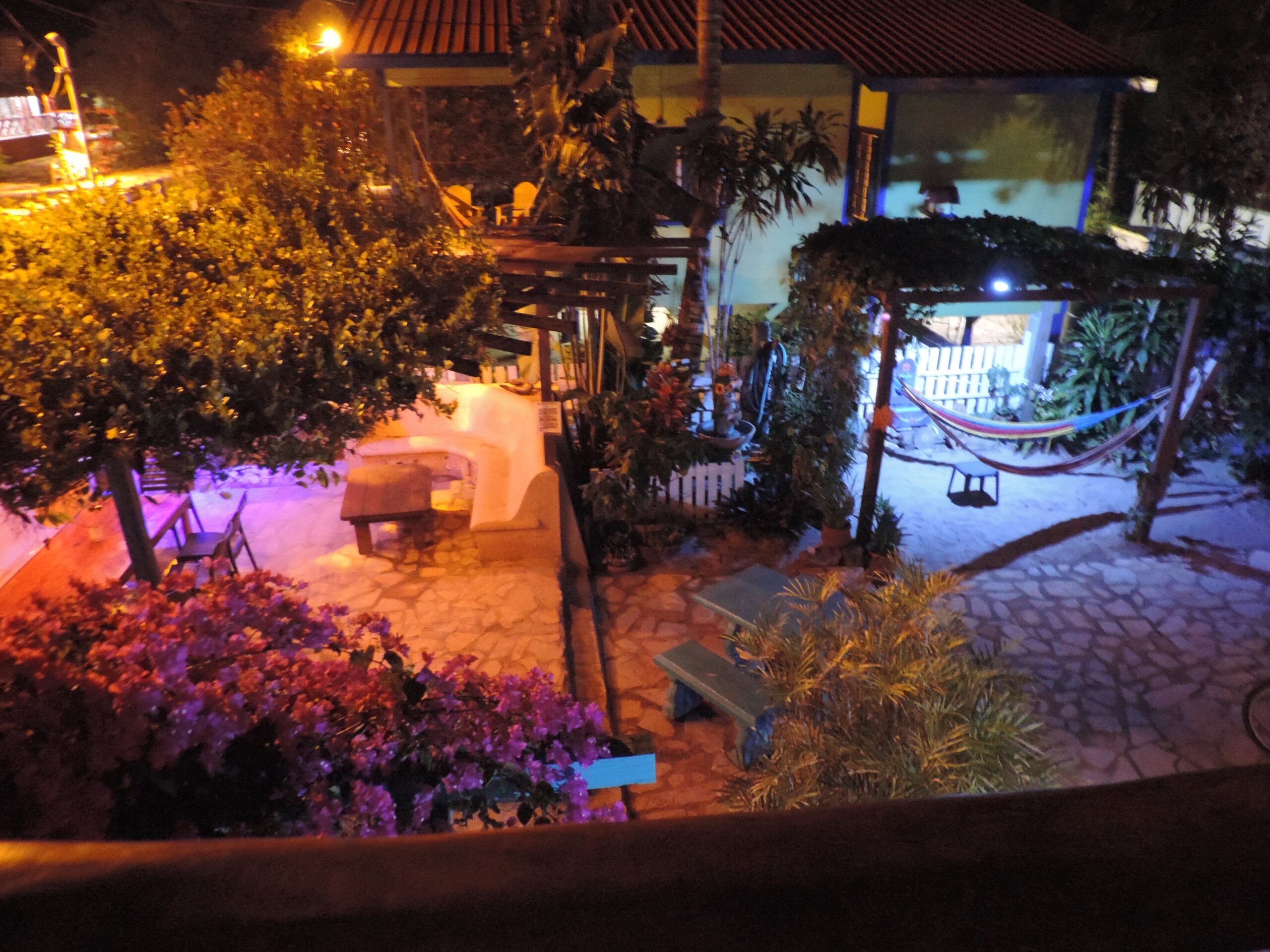 Night time view of Beautiful Courtyard at All Seasons All Seasons Belize