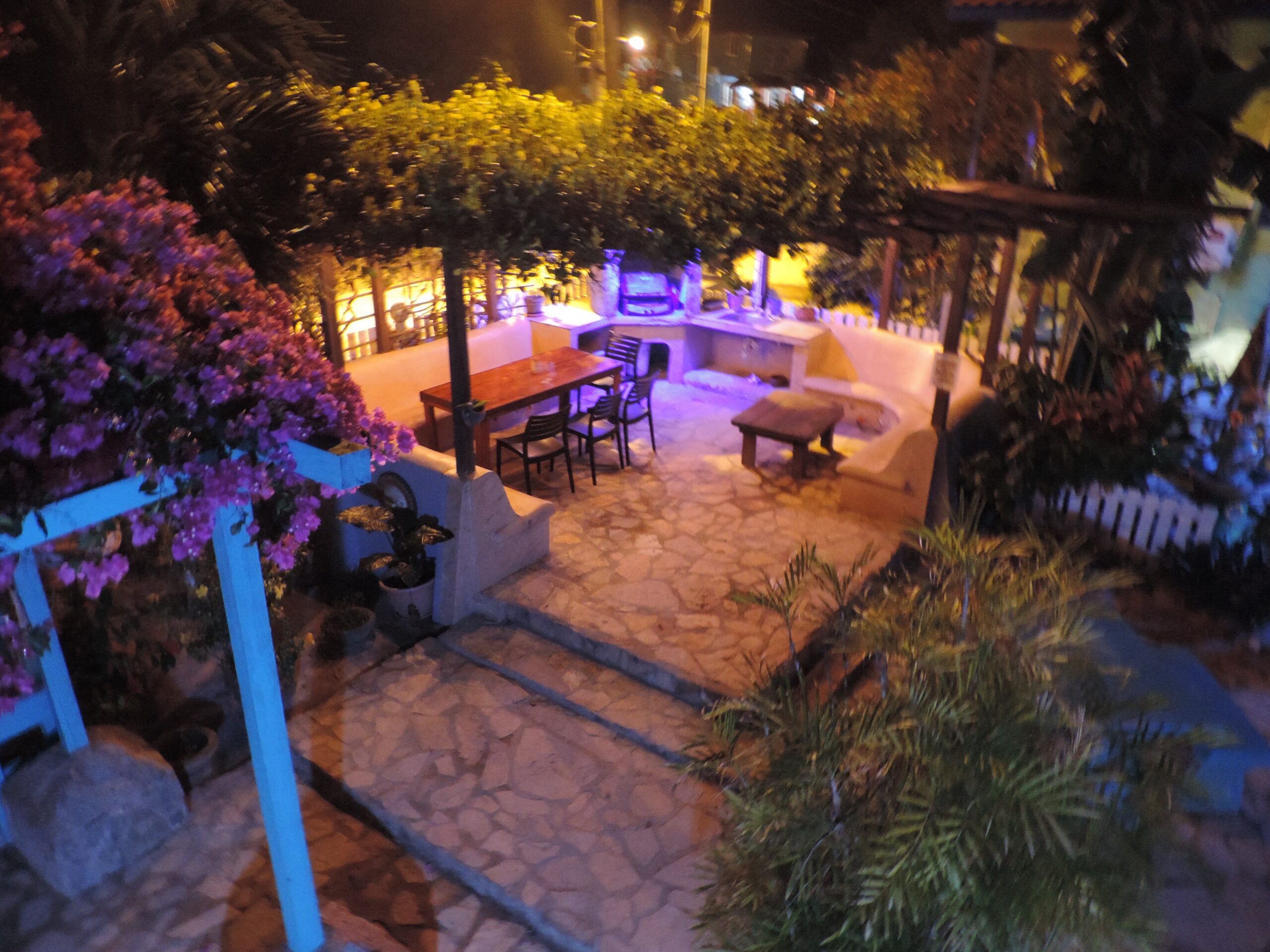 Night time view of Beautiful Courtyard at All Seasons All Seasons Belize